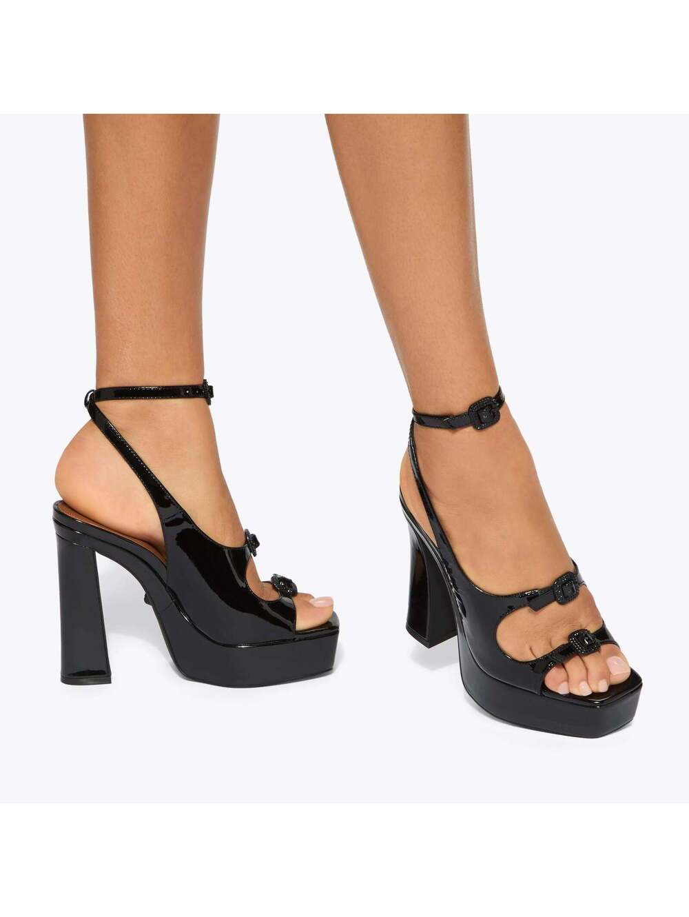 Kurt Geiger 3 Buckle Platform Heel Black EU 39 / US 8